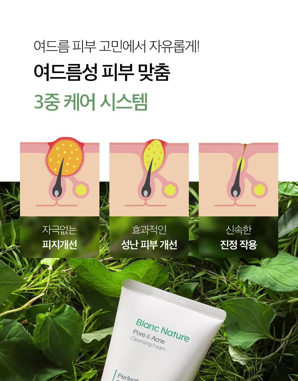 [여드름 기능성/피지케어] 블랑네이처 아크네 클렌징 폼 단품/기획 상세페이지 36